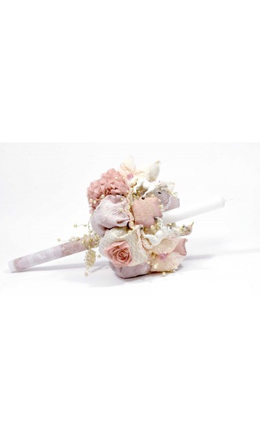 Lumanare botez brodata cu gold si accesorizata cu trei figurine unicorni Golden Unicorns Valley 10